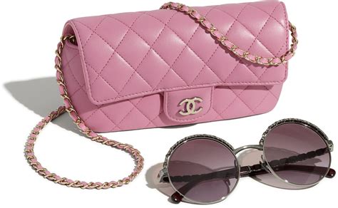 chanel glasses with chain on side|chanel glasses case with chain.